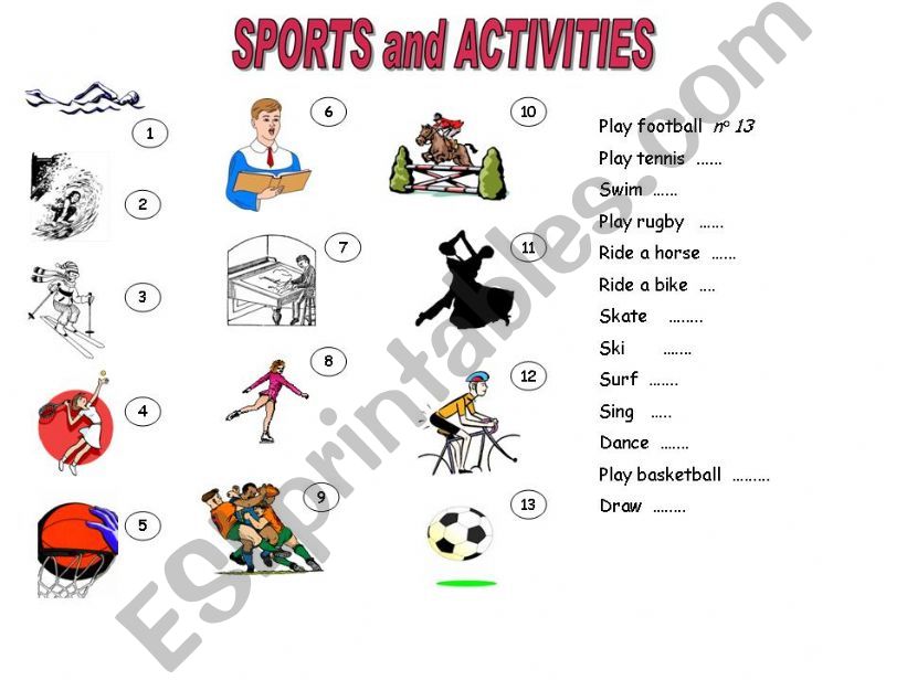 Sports and Activities  powerpoint