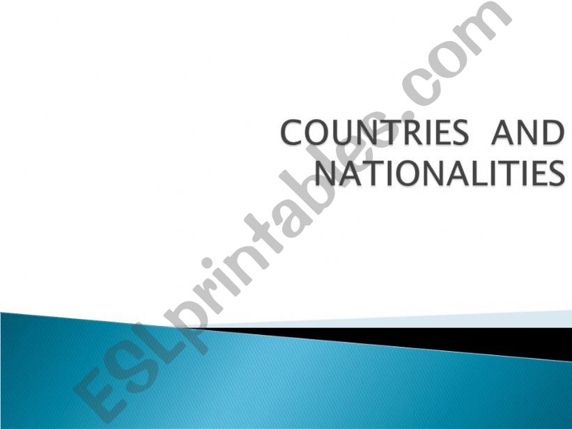 Countries and Nationalities powerpoint