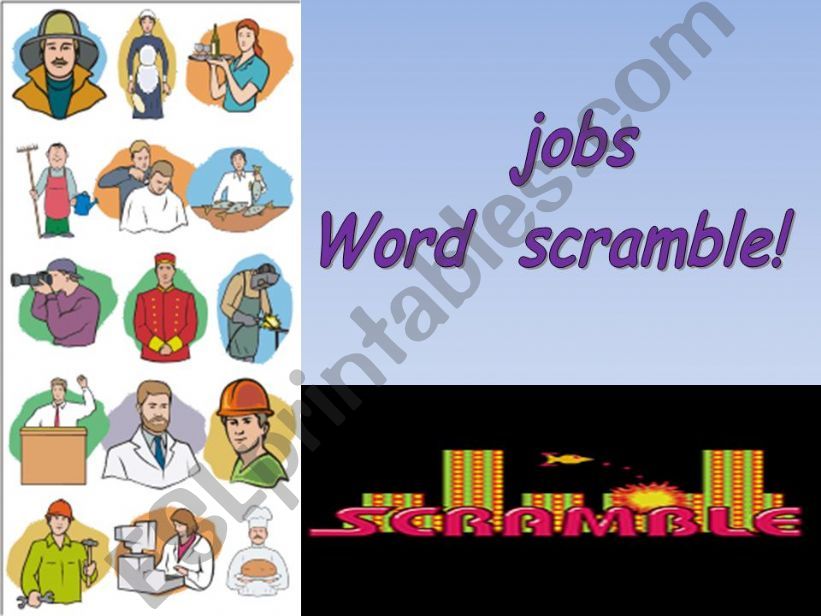 Jobs Word scramble powerpoint