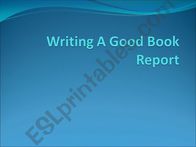 How to write a book report/summary