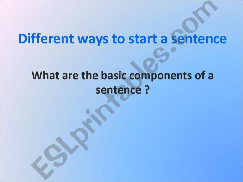 sentence starters powerpoint