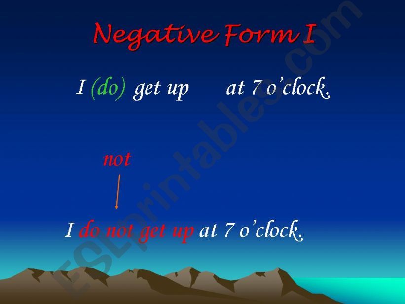 present simple negative form (I-you-we-they)