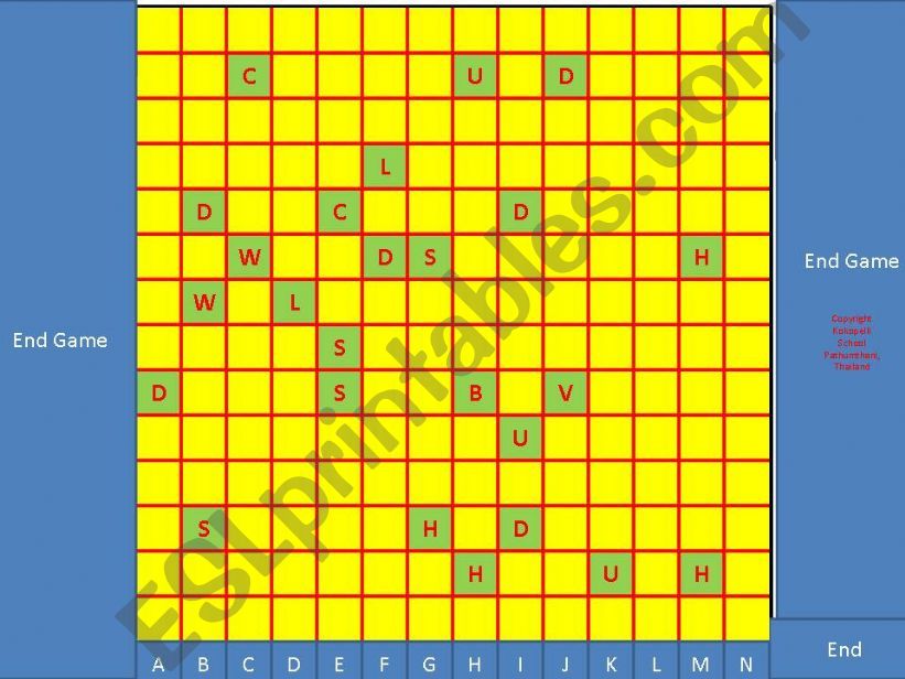 ESLScrabble Prepositions of Movement Team Game 