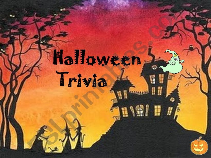 Halloween Trivia (Imagery, history, customs etc.) Quiz for 2 Teams, 34 slides, with animations