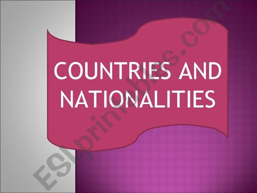 Countries and nationalities powerpoint