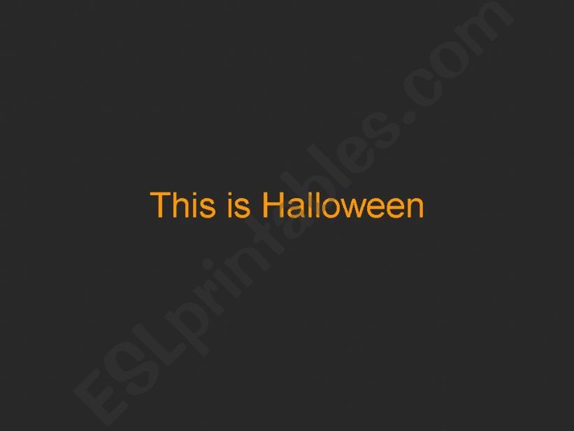 Halloween - song This is Halloween