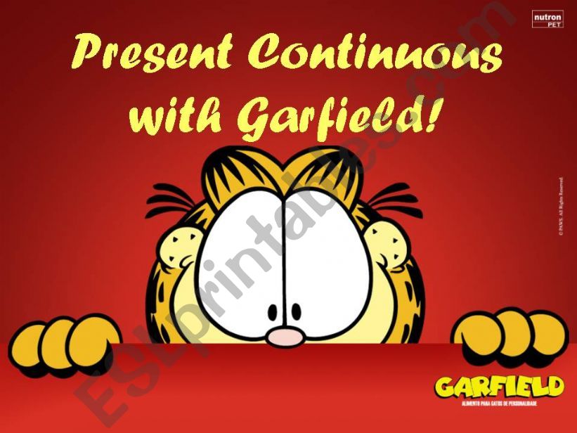 Present continuous with Garfield