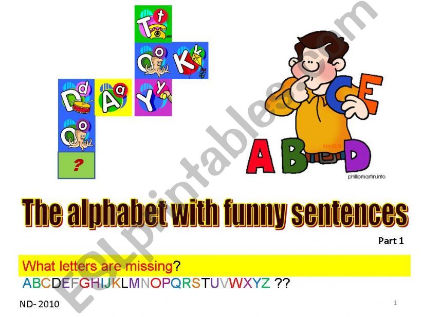 The alphabet with funny sentences part 1/4