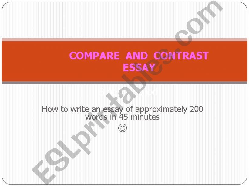 Compare and Contrast Essay  powerpoint