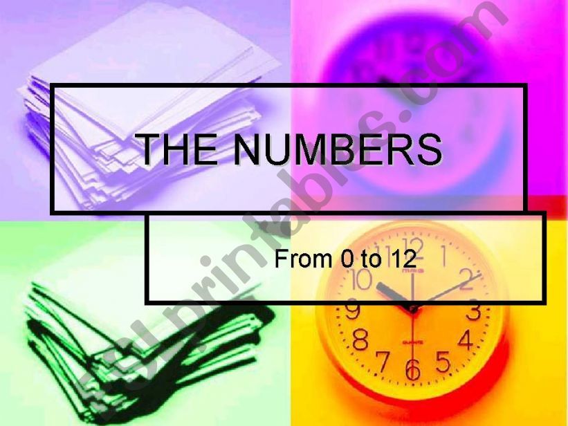 Numbers: from 0 to 12 powerpoint