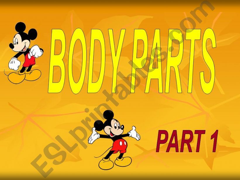 BODY PARTS. PART 1 powerpoint