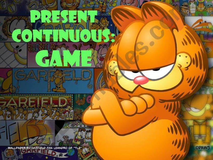 Present Continuous - Game with Garfieldd