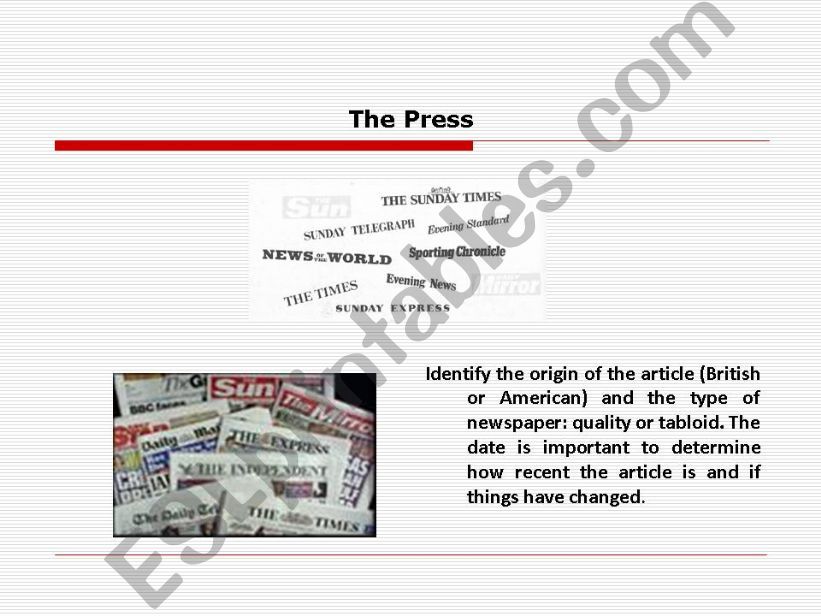 The press powerpoint