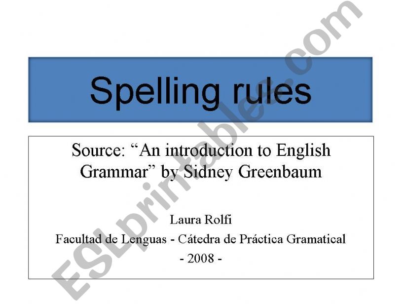 spelling rules powerpoint