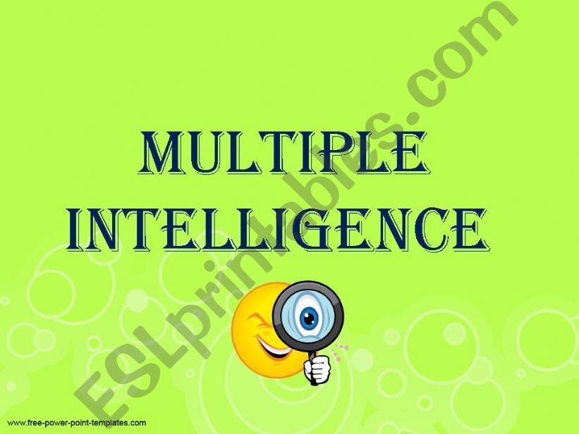 MULTIPLE INTELLIGENCE with adverbs