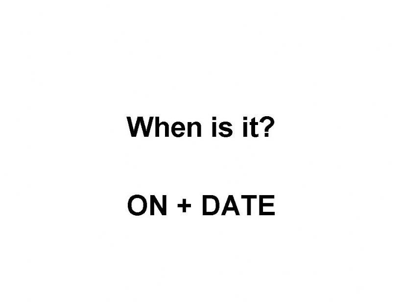 telling the dates - When is it?