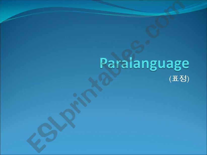 Paralanguage powerpoint