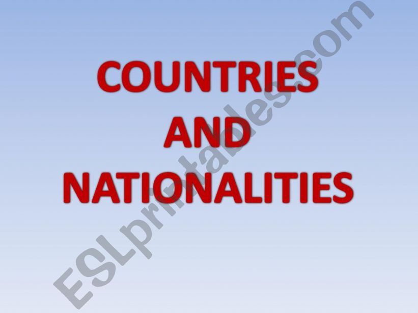 countries and nationalities powerpoint