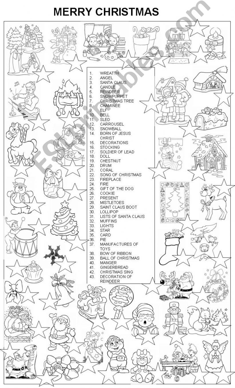 MERRY CHRISTMAS CROSSWORD + KEY