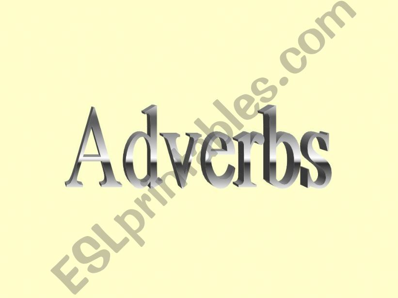 All the adverbs powerpoint
