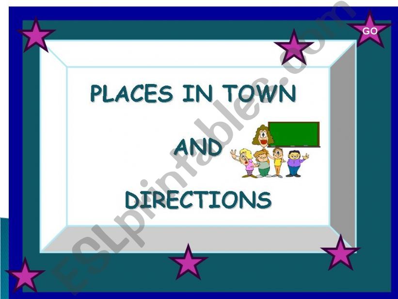 DIRECTIONS AND PLACES IN TOWN powerpoint