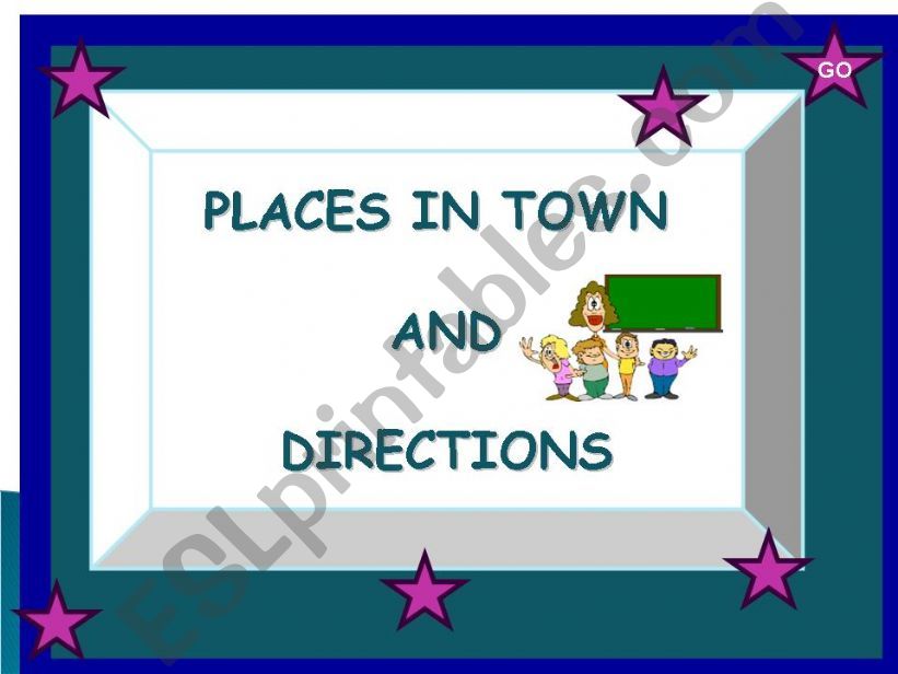 DIRECTIONS AND PLACES IN TOWN powerpoint