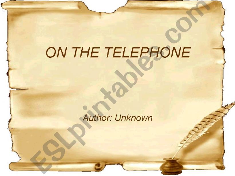 On the telephone powerpoint