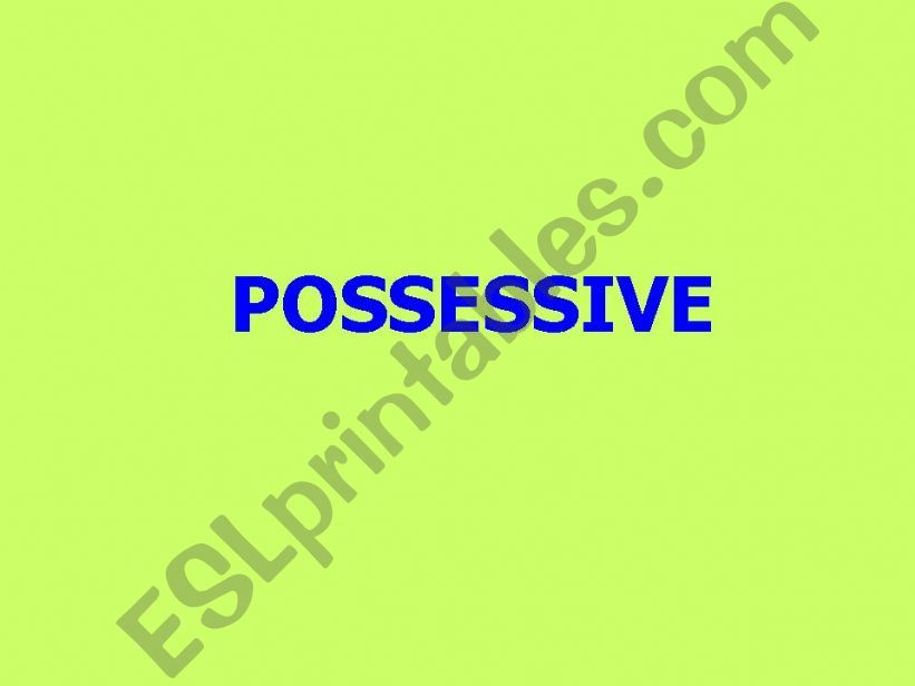 possessive adjectives and pronouns