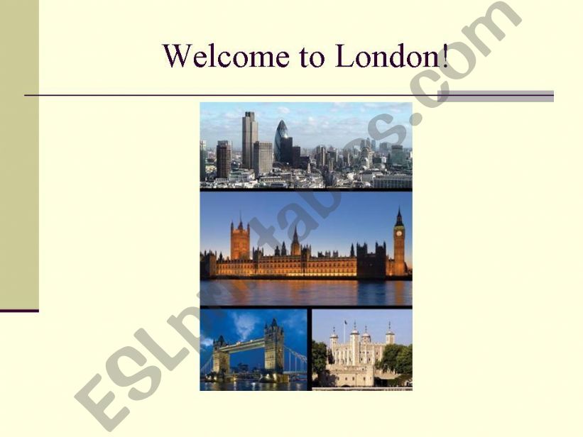 Welcome to London! powerpoint