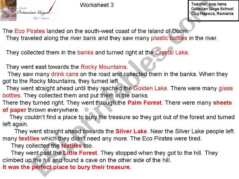 ECO-PIRATES STORY AND WORKSHEETS