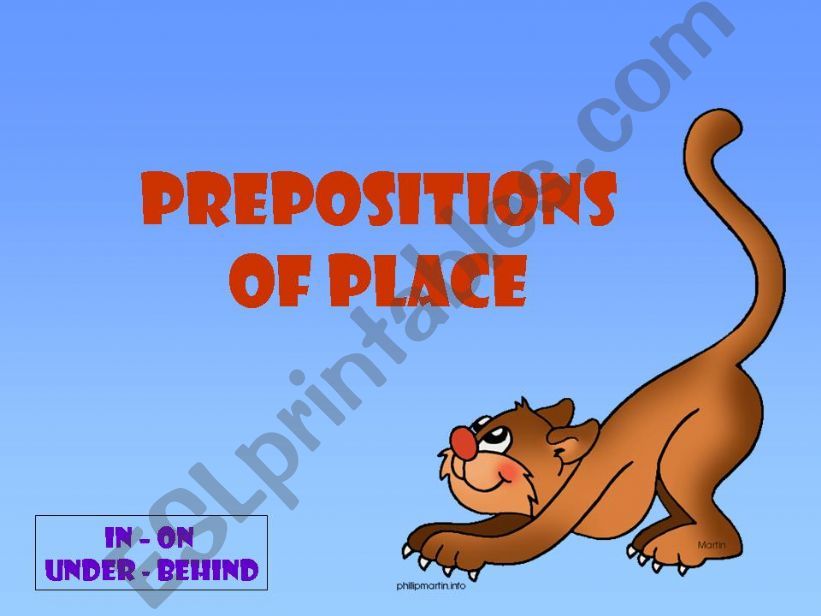 Prepositions of place powerpoint