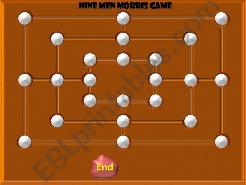 Nine Men Morris Board Game (use with any vocabulary)