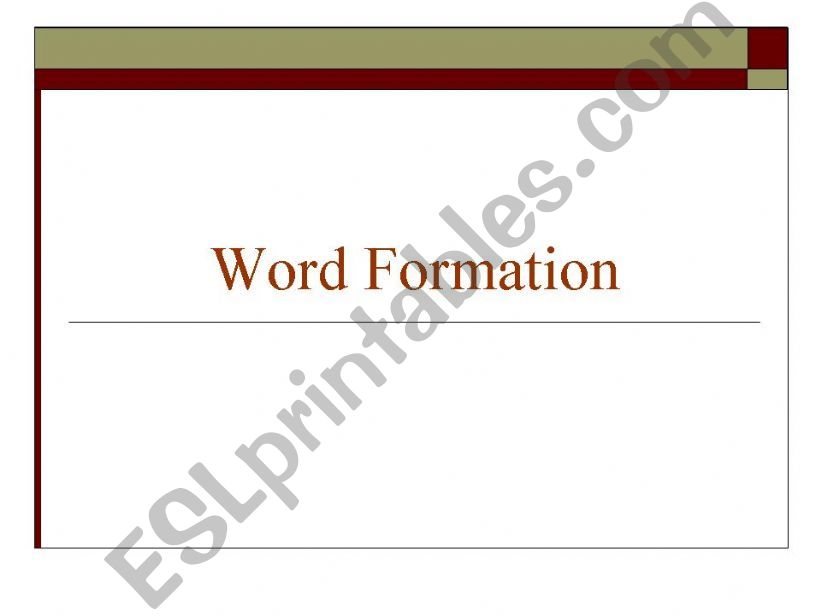Word Formation powerpoint