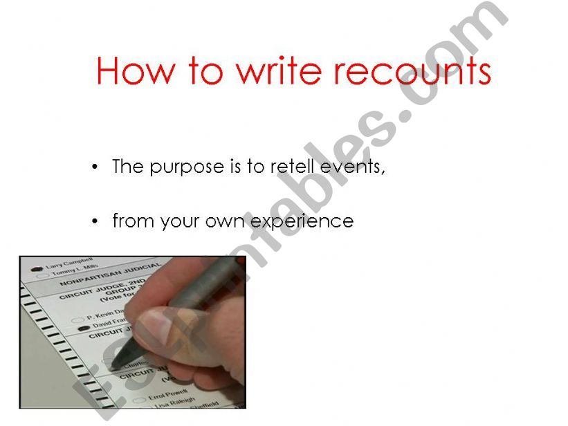 Recounts powerpoint