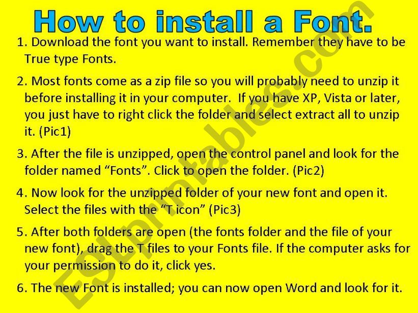 HOW TO INSTALL A FONT FOR YOUR COMPUTER