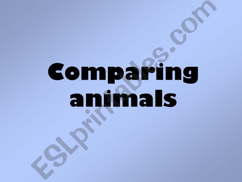 Comparing animals powerpoint