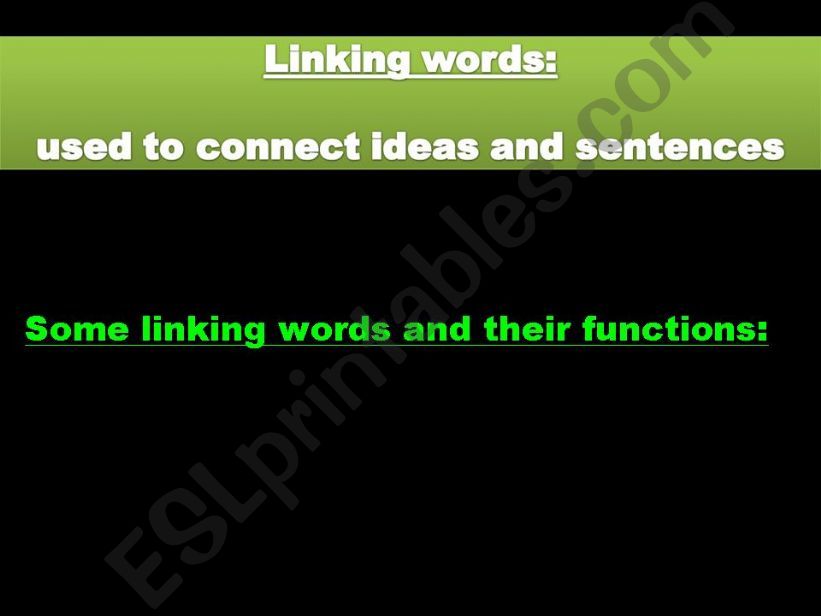 linking words presentation powerpoint