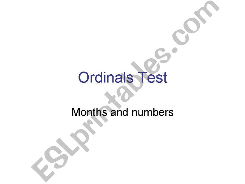 Ordinals Test powerpoint