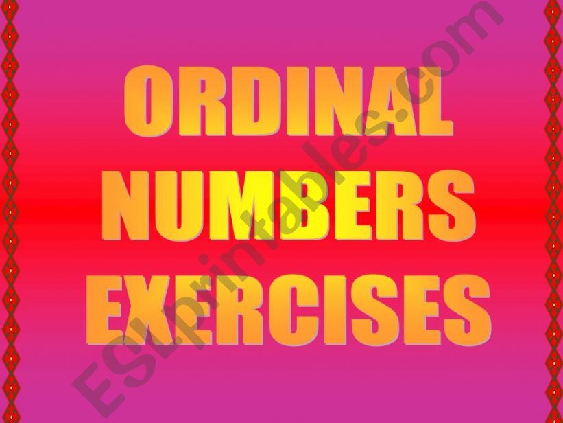 ORDINAL NUMBERS powerpoint