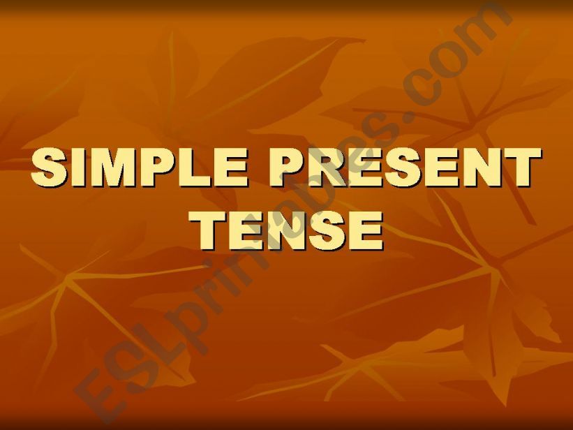 SIMPLE PRESENT powerpoint