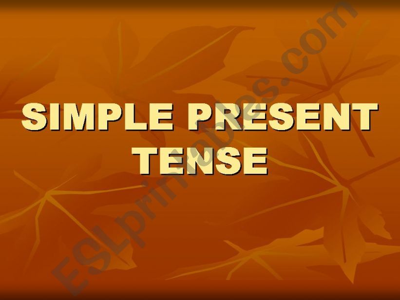 SIMPLE PRESENT powerpoint