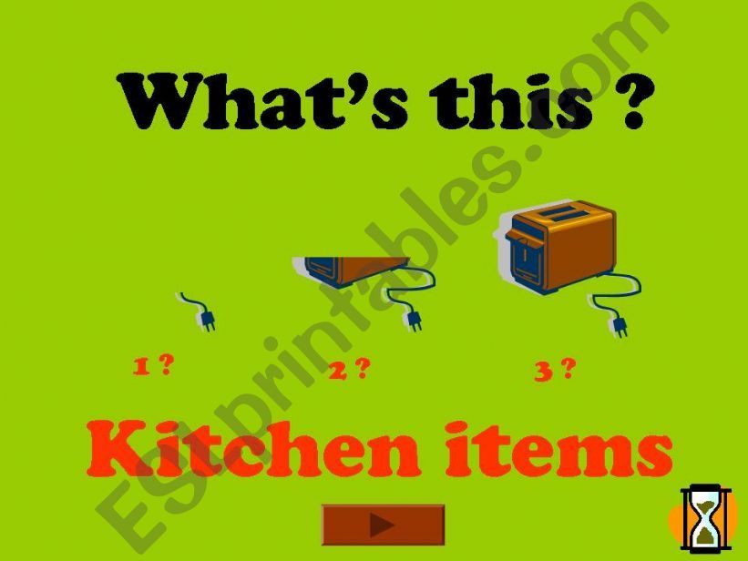 KITCHEN  ITEMS    GAME powerpoint