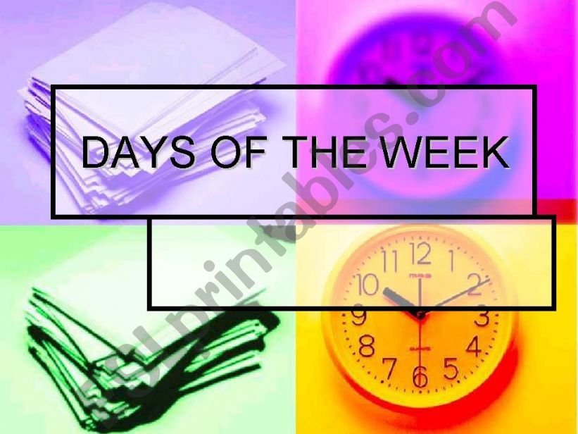 Days of the week powerpoint