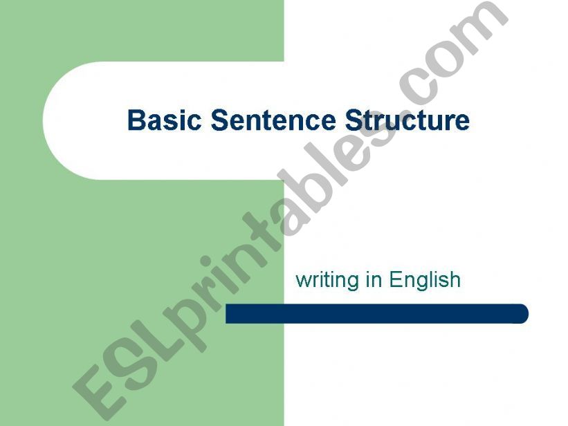 Sentence Structure powerpoint