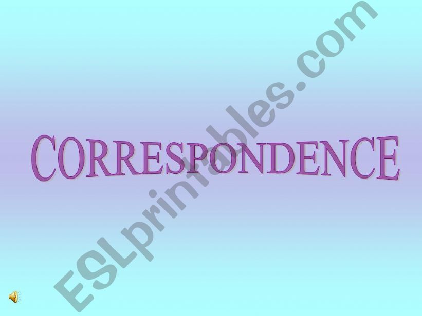 CORRESPONDENCE powerpoint