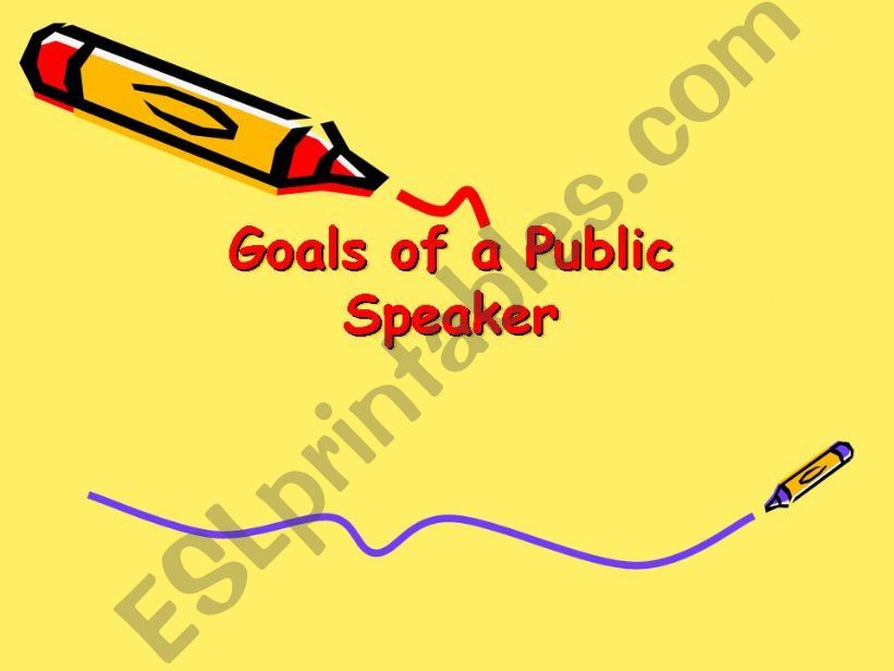 Public Speaking Goals powerpoint