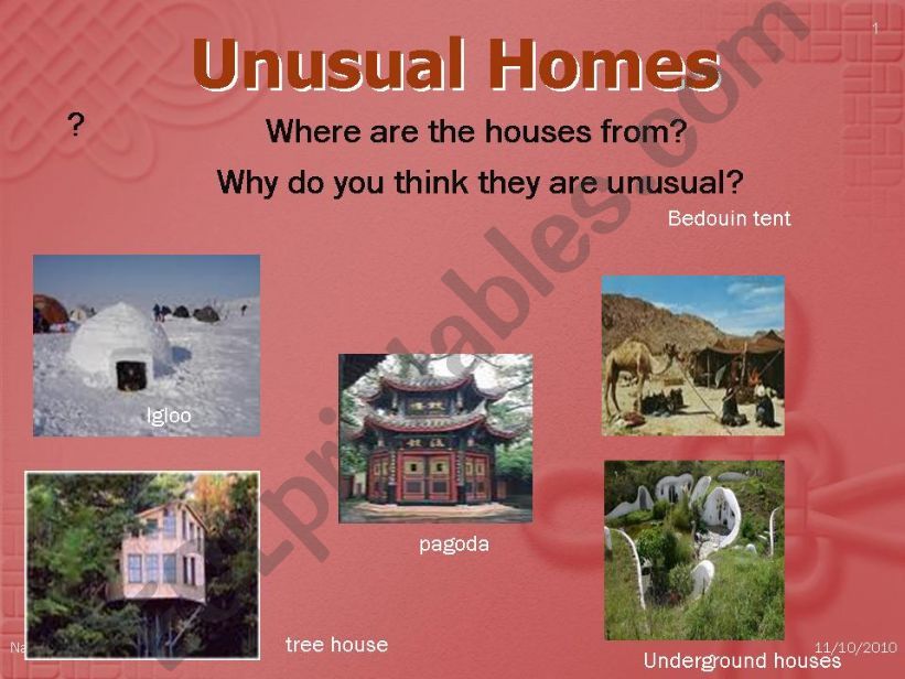 Unusual Homes part 1/2 powerpoint