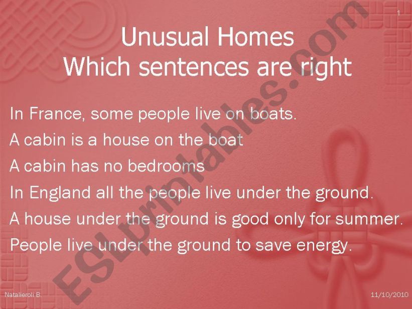 Unusual Homes part 2/2 powerpoint