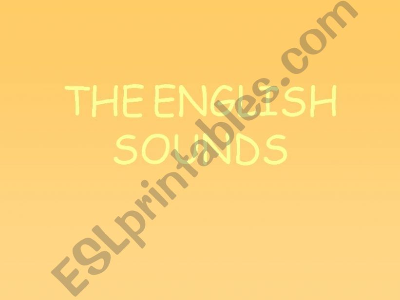 THE ENGLISH SOUNDS powerpoint