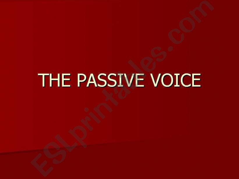 Passive voice powerpoint